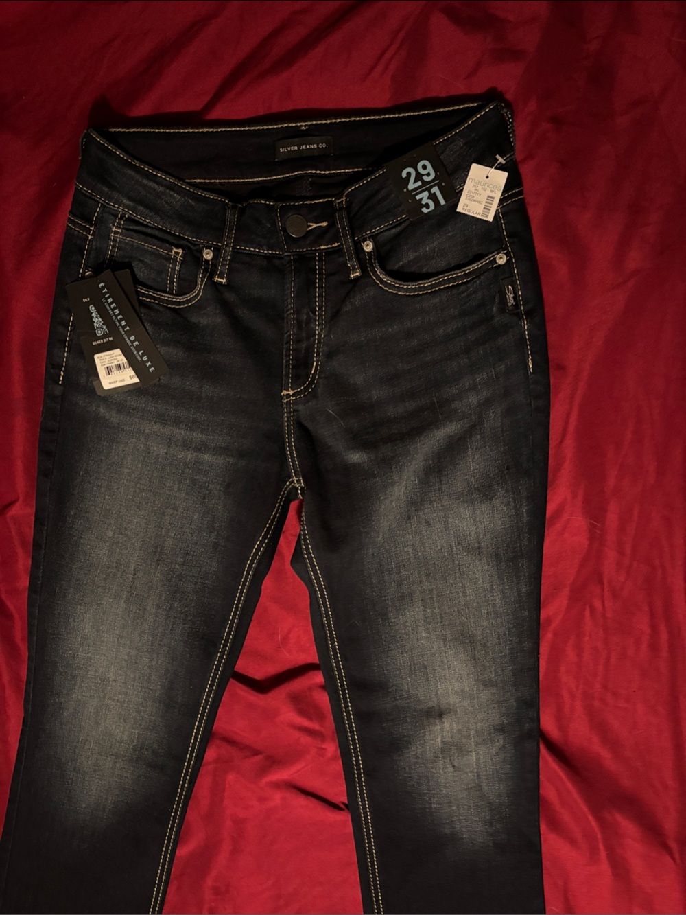 SilversDark Wash Women’s Jeans with Contrast Stitching